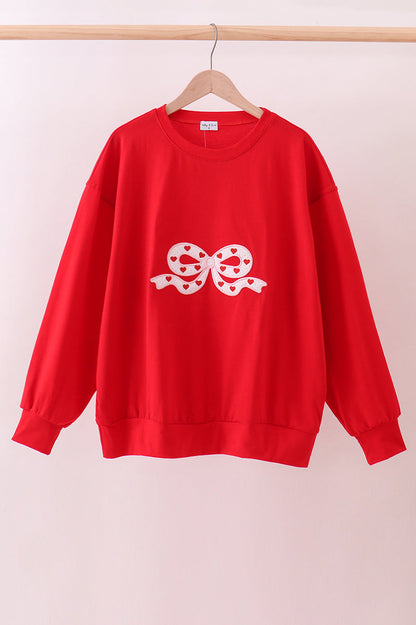 Red bow applique mom&me top