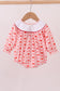 Red heart bow smocked bubble