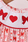 Red heart bow smocked bloomer set