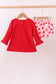 Red heart french knot bloomer set