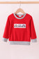 Red vehicle embroidery top