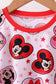Red character heart print bamboo pajama pants set