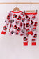 Red character heart print bamboo pajama pants set