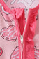 Pink heart print bamboo pajama ruffle zipper romper
