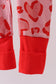 Red heart print bamboo zipper romper
