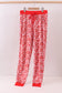Red heart print bamboo pants
