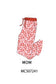 Red heart print bamboo pants