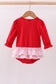 Red heart bow applique ruffle bubble