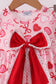 Red heart bow print bloomer set