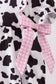 Black cow bow ruffle bubble