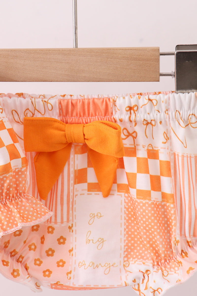 Orange Tennessee patchwork bloomer set