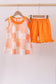 Orange Tennessee patchwork ruffle shorts set