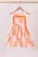 Orange Tennessee applique patchwork ruffle dress