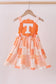 Orange Tennessee applique patchwork ruffle dress