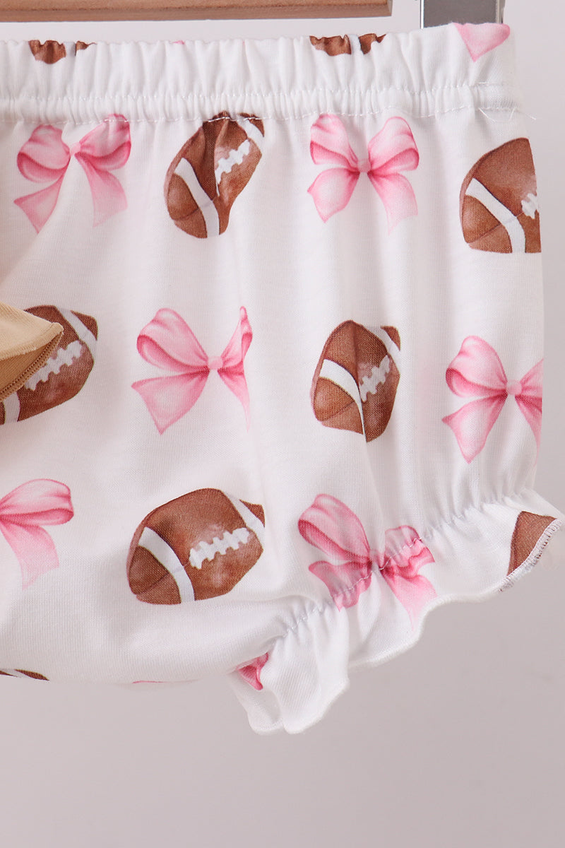 Game day football applique bloomer set