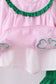 Pink clover applique seersucker pants set
