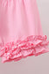 Pink bunny smocked ruffle shorts set