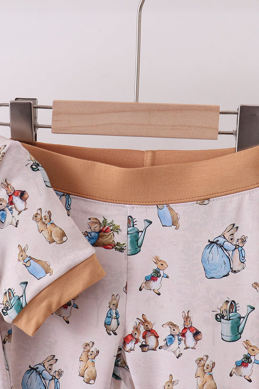 Brown bunny bamboo pants set