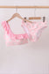 Pink rose ruffle 2pc women swimsuit