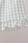 Green cross embroidery gingham ruffle shorts set