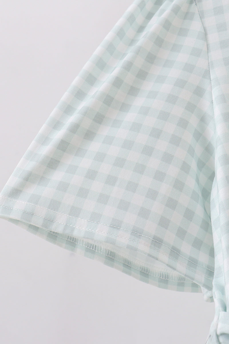 Sage gingham women dress