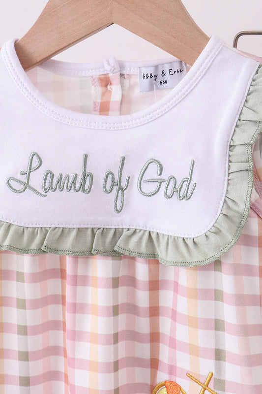 Lawb of god applique plaid bloomer set