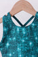 Teal glitter skort set