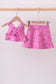 Pink glitter skort set