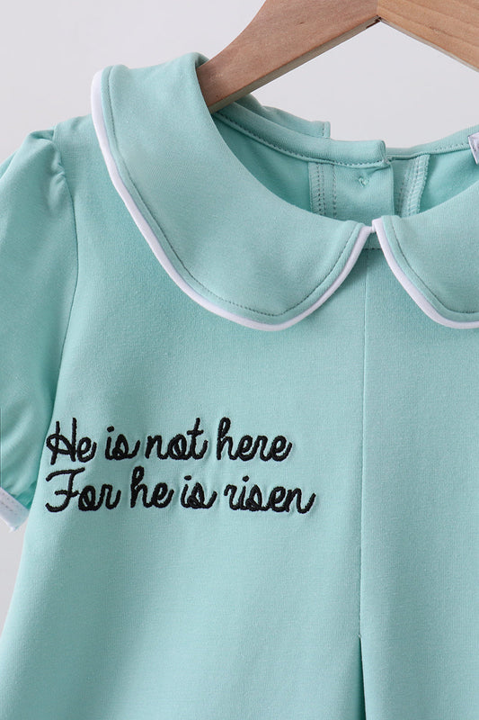 Blue he is risen embroidery dress