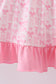 Pink bow bunny embroidery ruffle dress