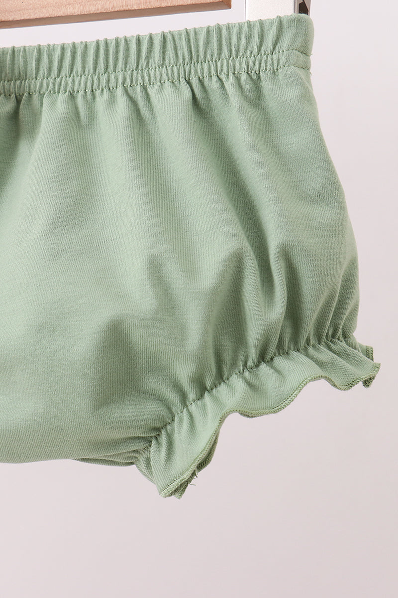 Bunny embroidery ruffle bloomer set