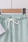 Bunny embroidery gingham shorts set