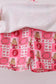 Character checkered print girl skort set