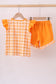 Tennessee Go vols smocked plaid ruffle shorts set