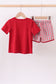 Alabama roll tide smocked plaid shorts set
