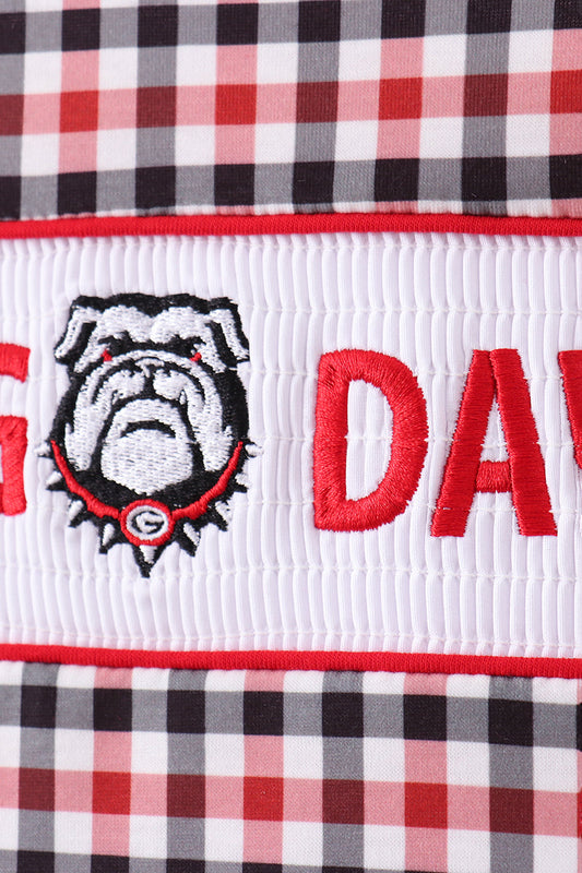 Georgia go dawgs embroidery plaid ruffle shorts set