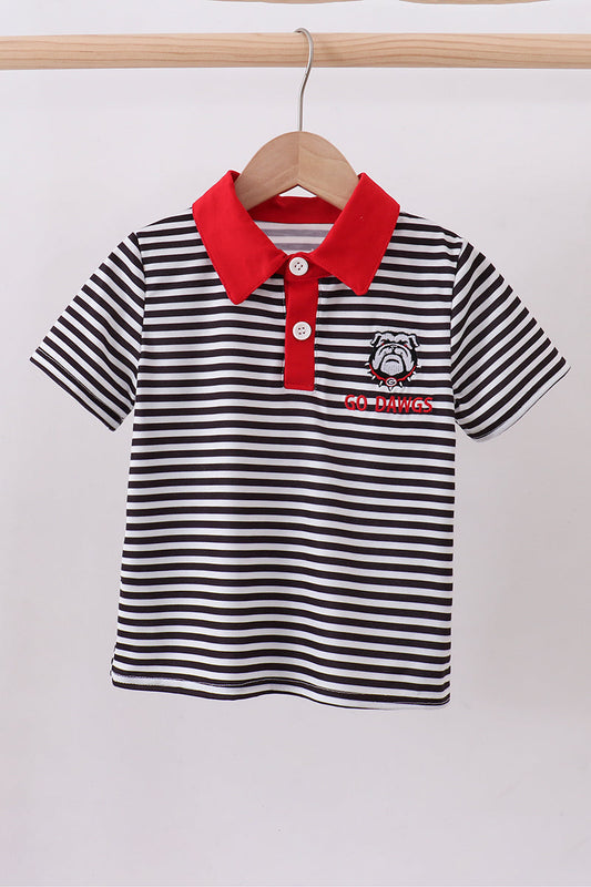 Georgia go dawgs embroidery stripe top
