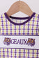 Purple LSU GEAUX smocked bubble