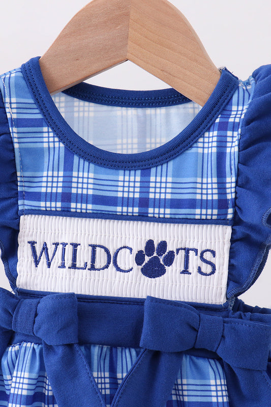 Kentucky Wild Cats smocked plaid ruffle bubble