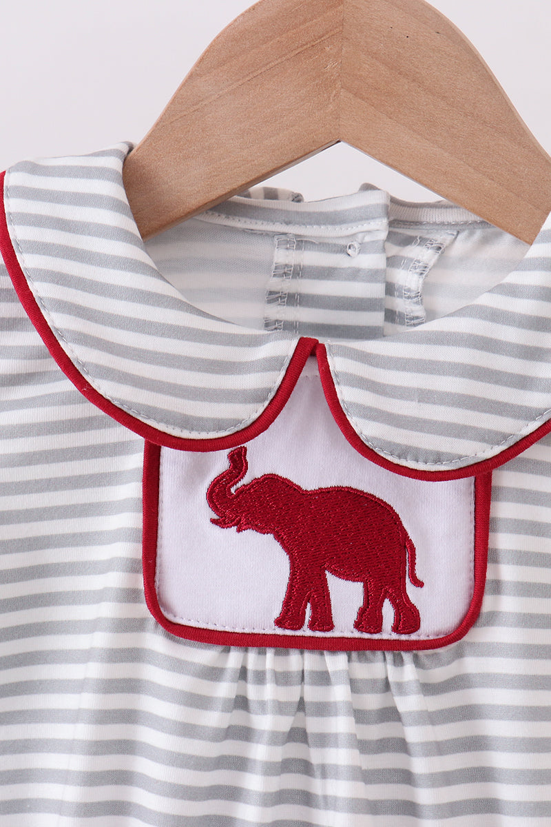 Maroon Alabama embroidery stripe bubble