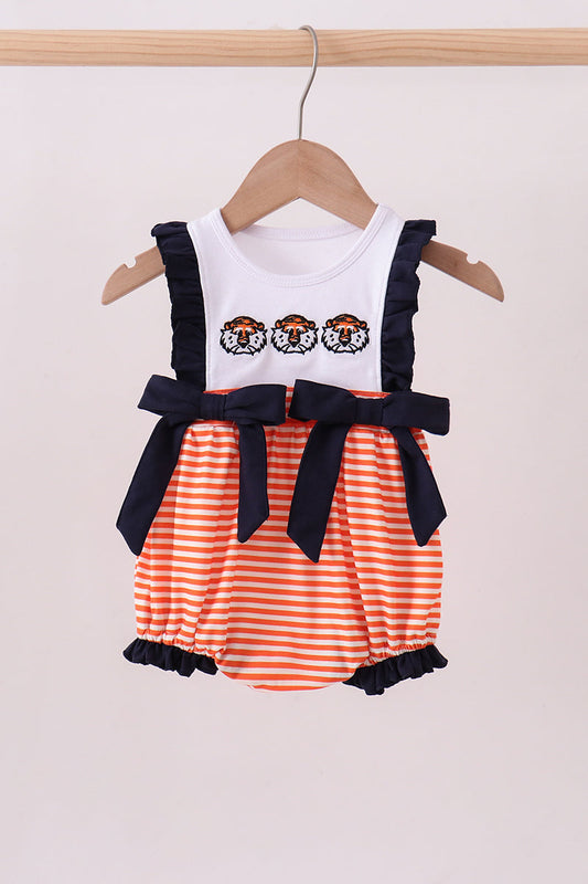 Auburn embroidery ruffle stripe bubble