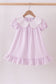 Purple Gingham Lace Ruffle Dress