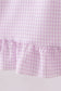 Purple Gingham Lace Ruffle Dress