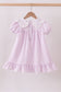 Purple Gingham Lace Ruffle Dress