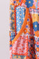 Orange floral patchwork bamboo women pants
