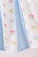 Blue floral bow ruffle dress