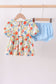 Floral smocked ruffle bloomer set