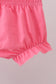 Pink baseball smocked ruffle bloomer set