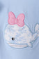 Blue Whale Applique Ruffle Shorts Set