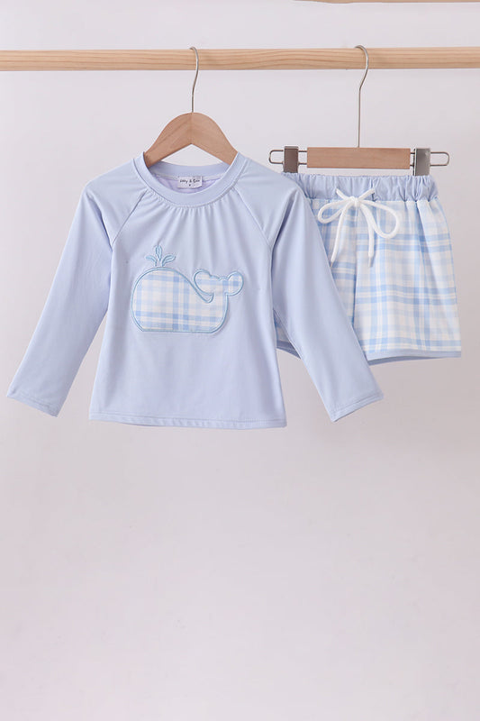 Blue Whale Applique 2pc Swimsuit